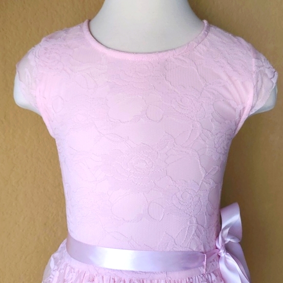 Pink & Violet Pink Lace Overlay Dress GIRLS SIZE: 12 - Picture 2 of 9